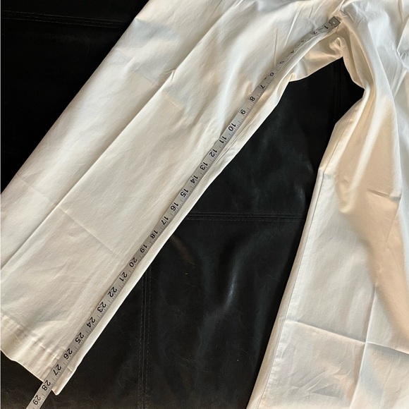 COPY - THEORY Pants Wide Leg  Cotton Ivory/White  Size 6 - Picture 4 of 16